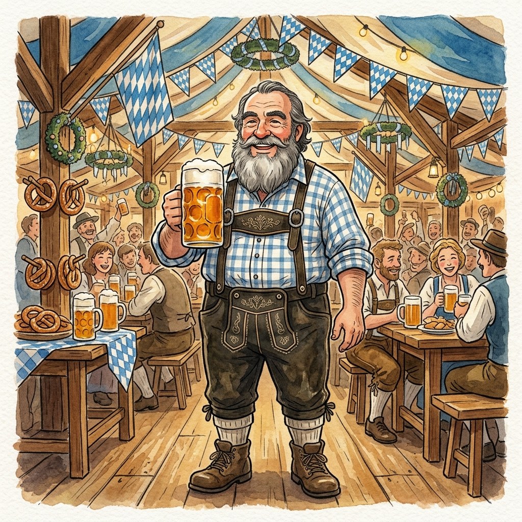 Il mastro birraio del Vecchio Cinghiale a tema Oktoberfest